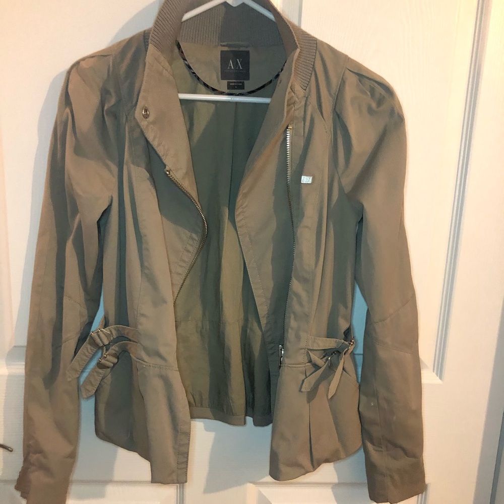 Armani Exchange Women’s Small Tan Moto Jacket